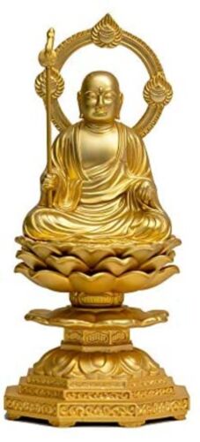 Buddha Statue Jizo Bodhisattva Statue 14,5cm (vergoldet/24K) Syuun Makita - Bild 1 von 9
