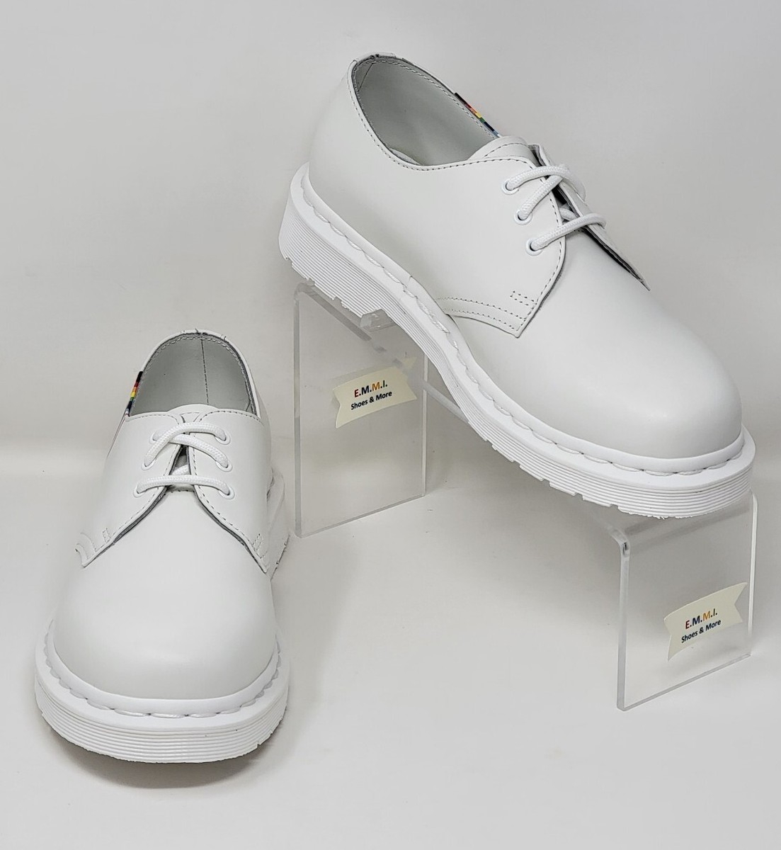 Dr Martens 27522 White Smooth Leather Pride Oxford Shoes Men 