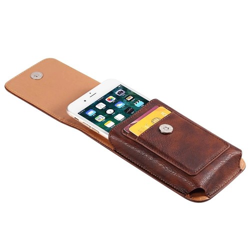 PU Leather Phone Wallet Case Mobile Phone Pouch Phone Belt Bag Mens Waist Pack - Zdjęcie 7 z 14