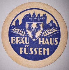 ALTER SOUS BOCK - BIERDECKEL - BRAUHAUS FÜSSEN HELL EXPORT FÜSSENER GOLD