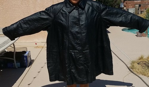Venezia Vitale Black 100% Leather Coat 