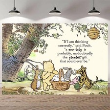 Winnie the Pooh Birthday Backdrop Photo Background Party Supplies