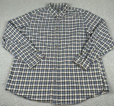 Eddie Bauer Shirt Mens XL Tall Blue Long Sleeve Button Up Relaxed Fit Flannel