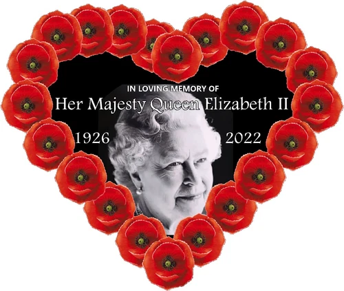 In Memory of Queen Elizabeth II Remembrance Poppy vinyl Sticker