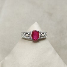 Vintage design ruby ring  925 Sterling silver ruby ring  Ring for women C6896