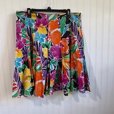 Lauren Ralph Lauren Floral Full Print Cotton Skirt A-Line Colorful Petite 14P