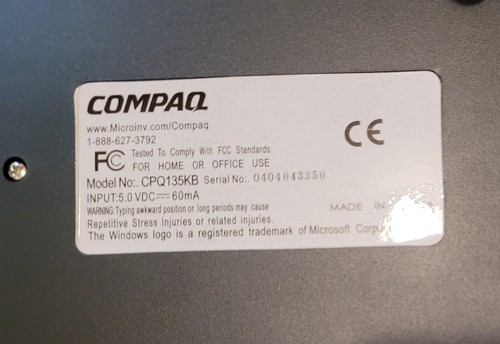 Compaq 134 Key Office Internet Keyboard CPQ135KB - Picture 10 of 10