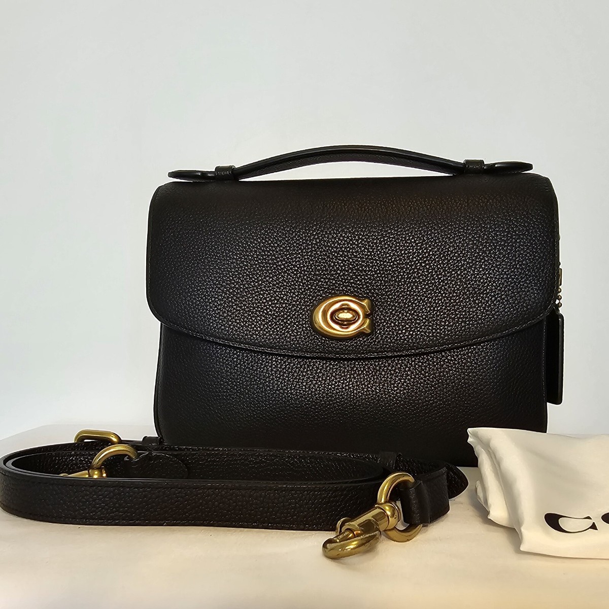 COACH Cassie Crossbody in Pebble Leather B4/Black #68348 with