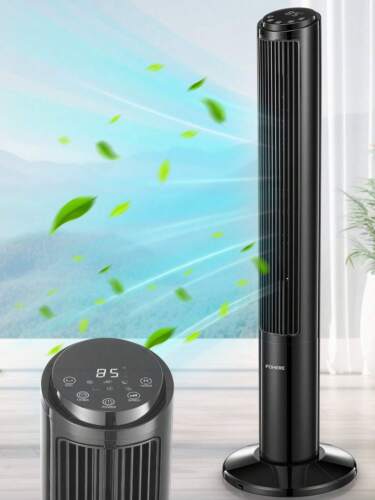 40" Black Oscillating Tower Fan - DC Motor, 12 Speeds, 4 Modes for Home