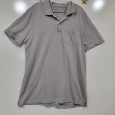 Mark Weldon Grey Mens Solid Polo Top Pocket Logo Size XLarge Workwear 