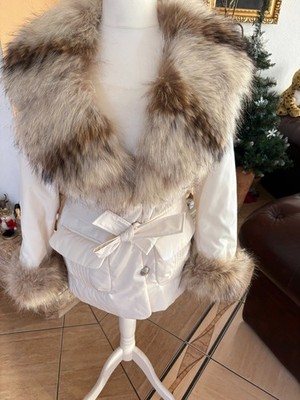 Designer Jacke von Madeleine mit Fuchskragen und Ärmelstulpen Gr.44