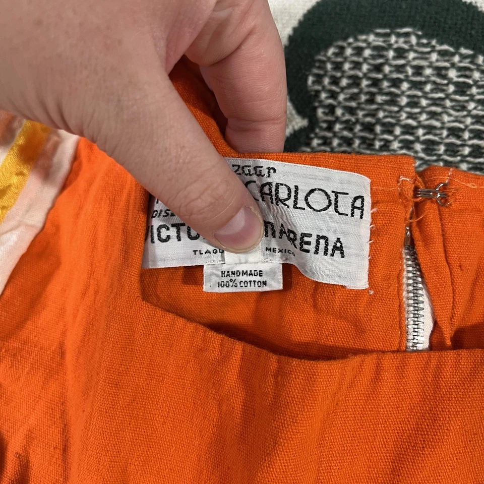 Vestido Caftán Mexicano Vintage Años 70 S Bazar D'Mama Carlota Víctor Camarena Maxi Foto 4 de 4