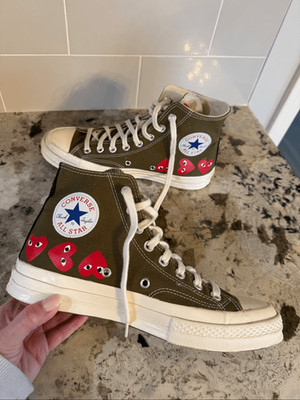 Converse X Comme Des Garons Cdg Play Chuck Taylor High Tops Olive Green W 9 M 7