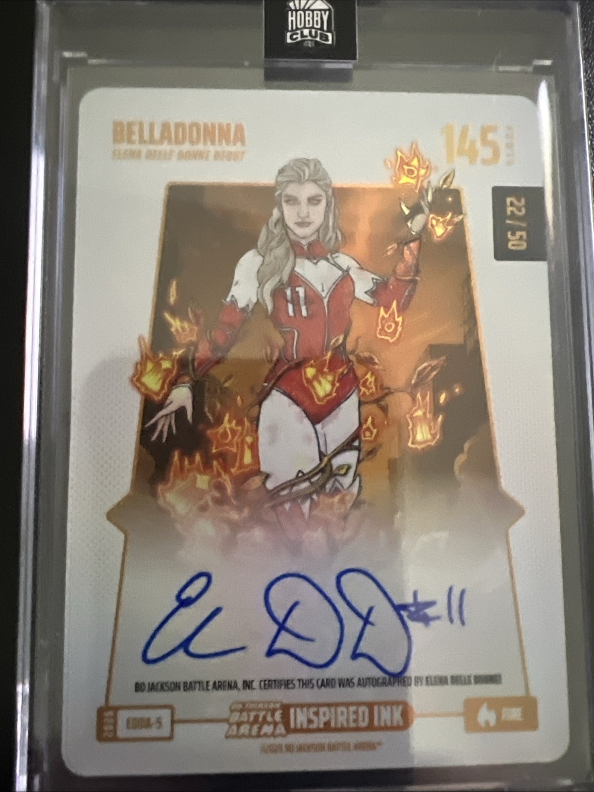 2026 Bo Jackson Battle Arena Belladonna Elena Delle Donne Fire Inspired Ink Auto