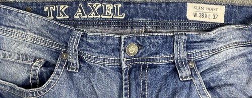 T.K. AXEL Men's 38x32 Slim Boot Blue Jeans "fit like 38x31" - Picture 8 of 21