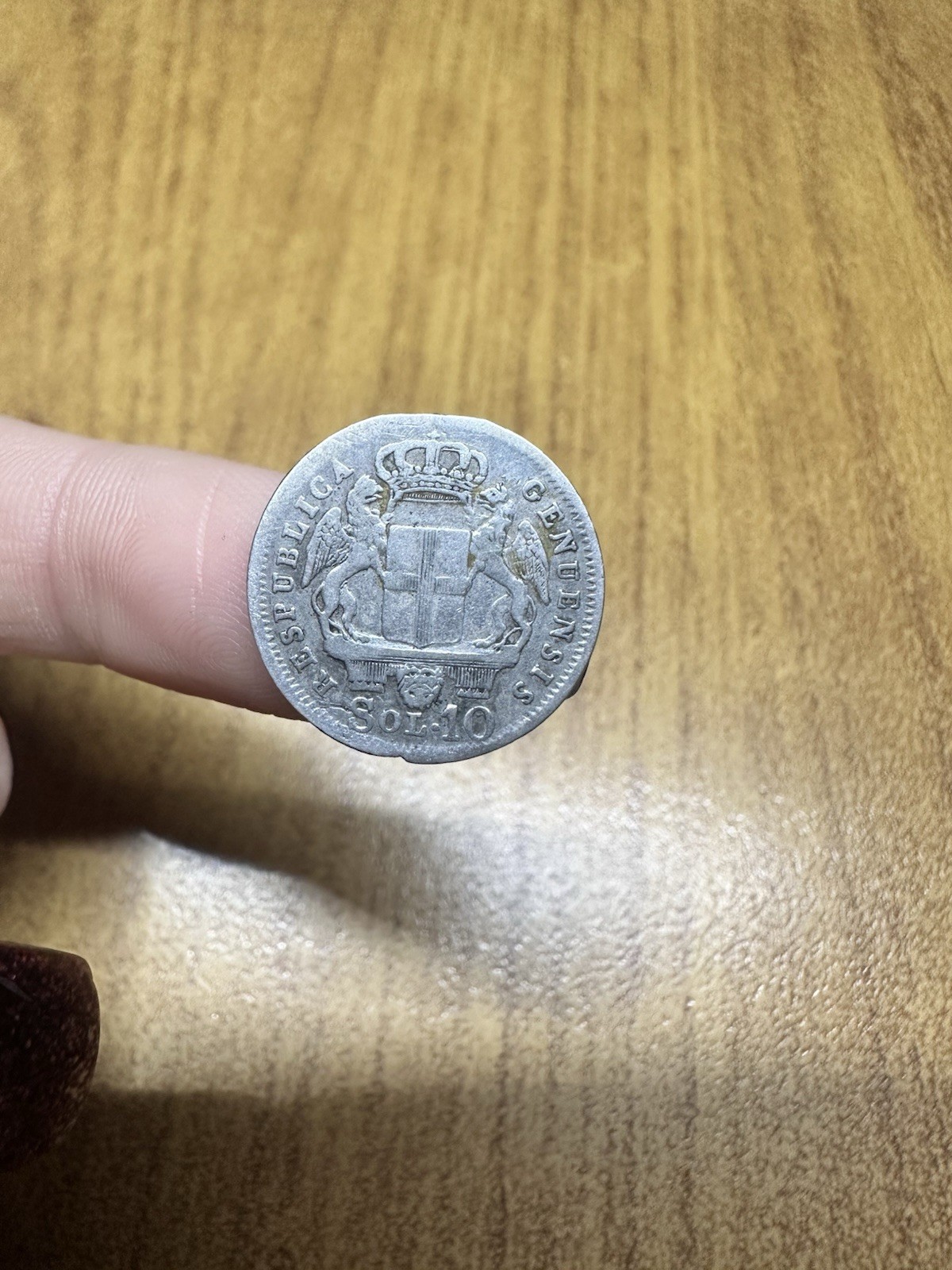 MONETA REPUBBLICA DI GENOVA 10 SOLDI 1814 FF