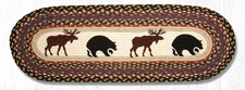 Earth Rugs OP-43 Bear Moose Oval Patch Runner 13" x 36"