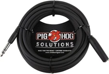 PIG HOG 25ft 1 4in TRS Headphone Extension Cable Female to Male Heavy Duty Black