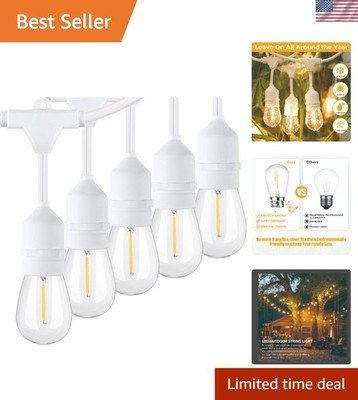 Outdoor String Lights 96ft Commercial Grade Waterproof Dimmable LED Bulbs