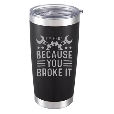SUPPLYMARTONLINE Mechanic Humor Coffee Tumbler, Sarcastic Coffee Mug for Fixers & Problem Solvers