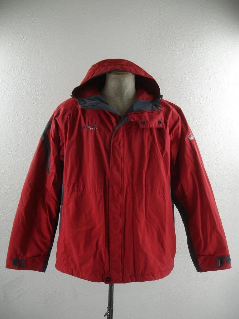 Men's L Columbia XCO Storm Dry Red Waterproof Jacket Coat Parka Hood Insulated