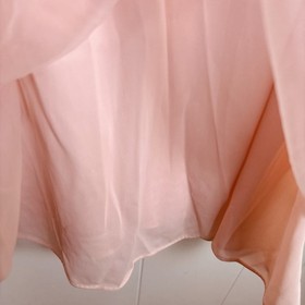 Vintage 1970s Babydoll Nightgown Lingerie Sz Small Nightie Peachy Pink Sheer