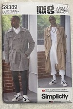 Simplicity 9389 Men's Trench Coat in 2 Lengths 34-42 NEW UNCUT
