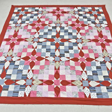 Handmade Spring Alaska Cotton Fabric Queen Size Patchwork quilt top/topper