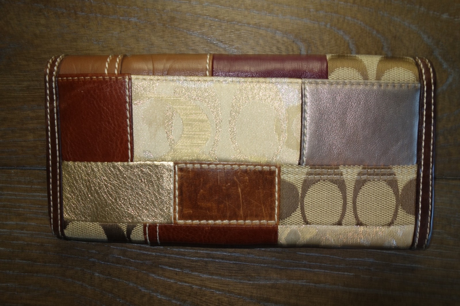 Coach Patchwork Brown Leather Large Wallet thumbnail 3