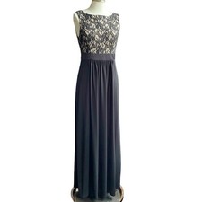 Eliza J Women's Black Lace Top Maxi Dress Elegant Sleeveless Formal Gown