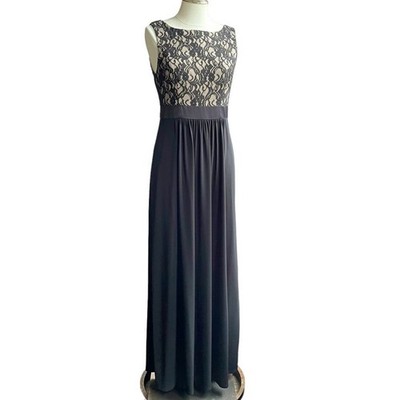 Eliza J Women's Black Lace Top Maxi Dress Elegant Sleeveless Formal Gown