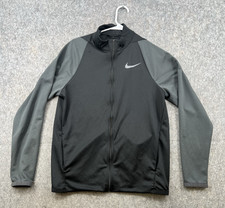 Nike Dri Fit Men's Black Gray Full Zip Track Jacket Size Small Activewear