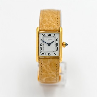LADIES CARTIER TANK LOUIS 671170073 MANUAL WIND WRISTWATCH 18K YELLOW GOLD