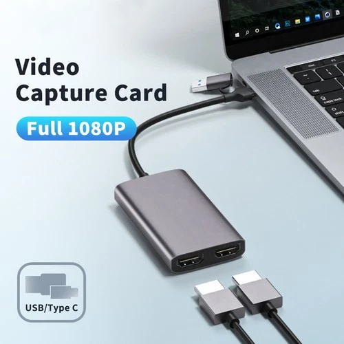 USB3.0/Type-C to Compatible-HDMI HD 1080P Video Capture Card 4K Loop Out