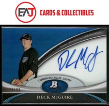 Deck McGuire 2011 Bowman Platinum Prospect Auto Refractors #BPA-DM Blue Jays