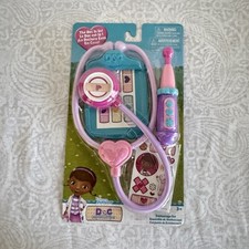 Doc McStuffins The Doc Is In Stethoscope Set Thermometer  Clipboard Age 3 NEW