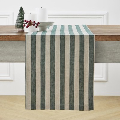 Solino Home Linen Table Runner 132 - 100 Pure Linen Hunter Green
