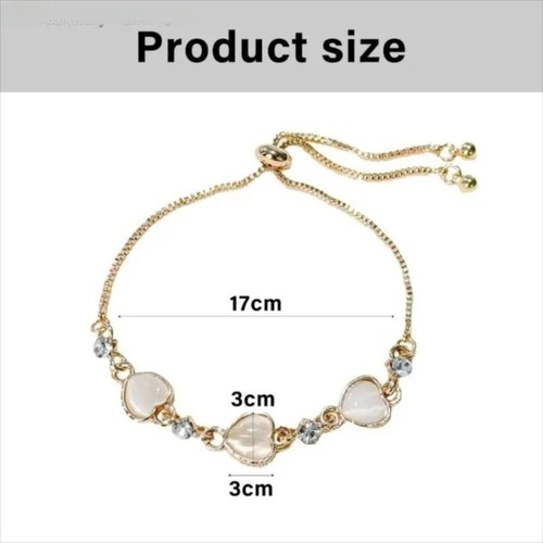 Elegant Cat Eye Love Shape Bracelet Adjustable Hand Jewelry - Bild 2 von 6