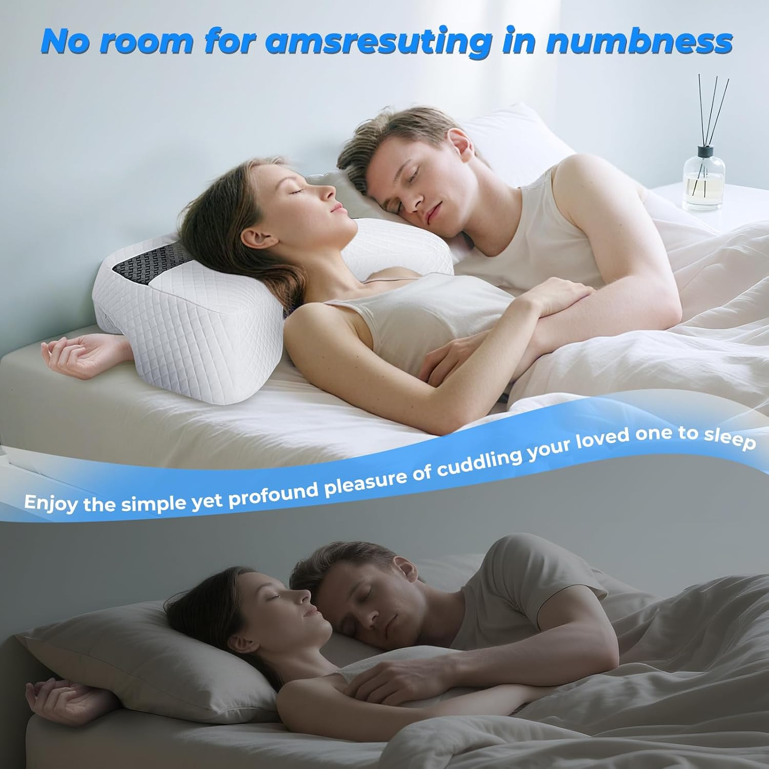 Side Sleeper Pillow with Arm Hole, Upgraded Shoulder Relief System for Neck Pain