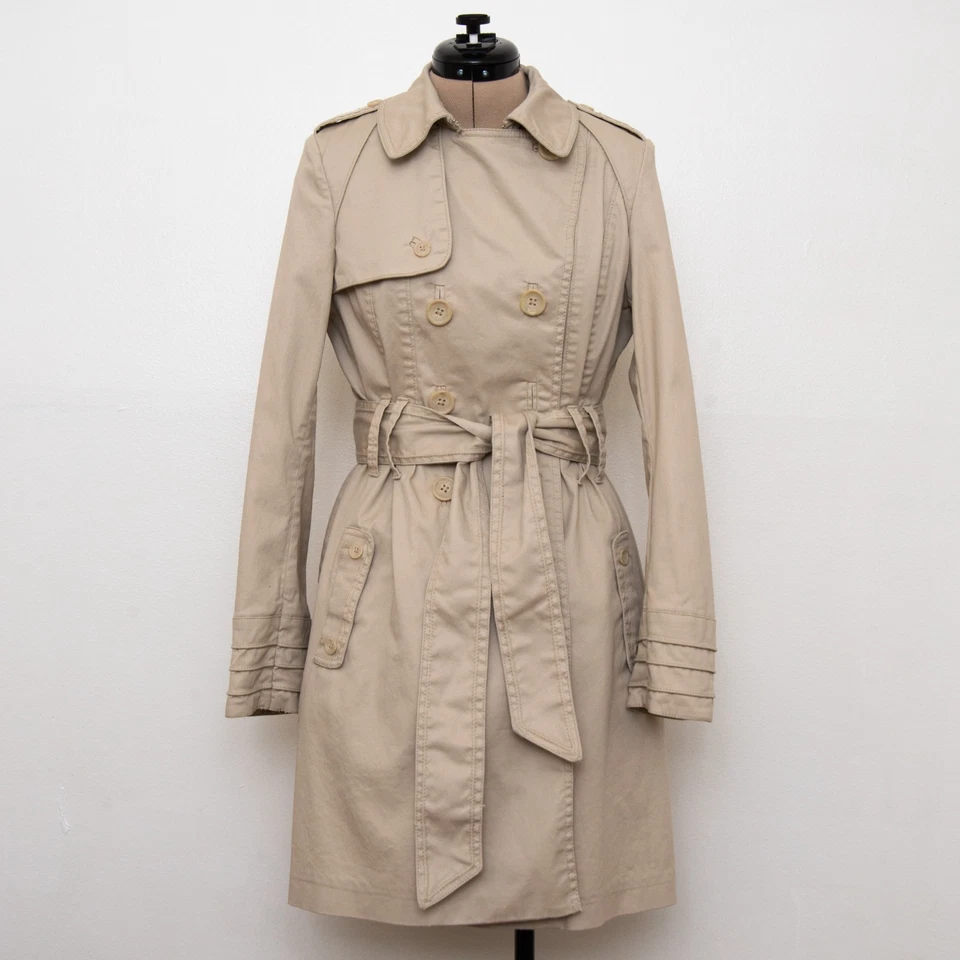 Gabardina DKNY con cinturón beige/bronceado para mujer talla mediana Foto 3 de 4