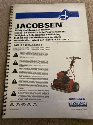 Jacobsen PGM 19 & 22 Walk Behind Sicherheits- und Bedienungsanleitung