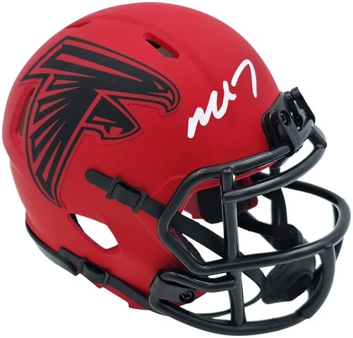 Michael Vick Signed Atlanta Falcons Rave Red Speed Mini Helmet Beckett Wit
