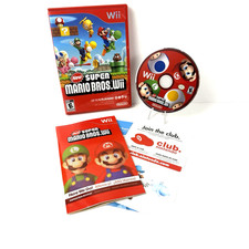 New Super Mario Bros. Wii (Nintendo Wii, 2009) Complete W/ Manual CIB Tested