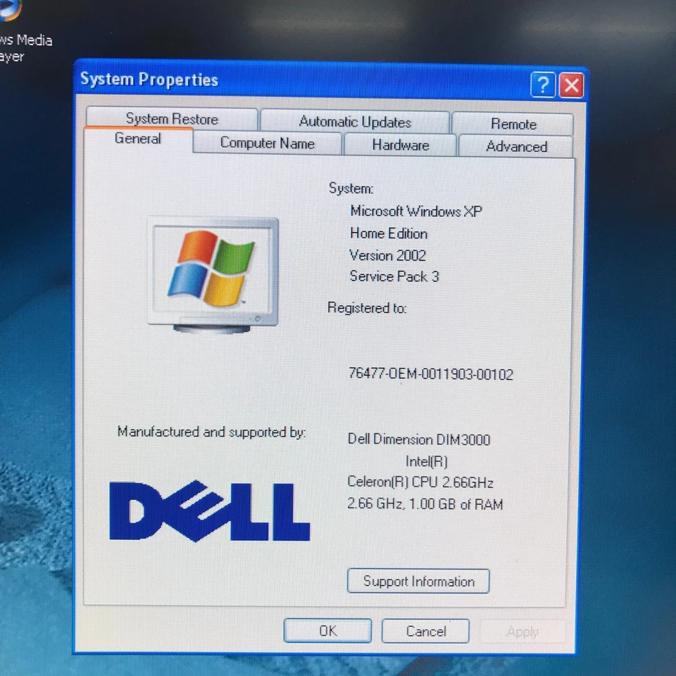 Dell Dimension 3000 PC Retro Gaming Celeron 2.66GHz 1GB RAM (Windows XP) - Image 4 of 4