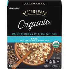 Bare Organic Multigrain Hot Cereal Packets, Instant Oatmeal, Thick and Hearty Te