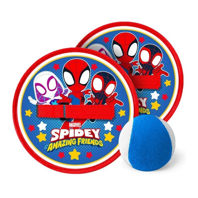 Jeu de lance-attrape balle Marvel Spidey raquette scratch exterieur enfant 3 ans