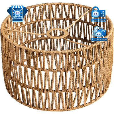 Lampenschirm Hängelampe Boho Rattan Braun 30x18 cm Kreativ Stil Geschenk