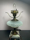 Vtg Hobnail Opalescent Glass Table Lamp Brass 3-Arm Marble Base WORKS（No Shade)