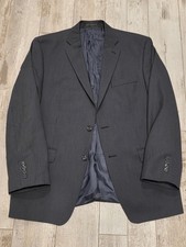 42R Men's Calvin Klein Microstripe Blazer Black 100 Wool Modern Sport Coat