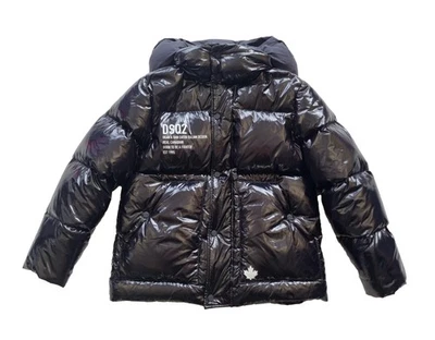 Dsquared2 Doudoune Oversize 14 Ans DQ04BJ Noir Brillant - Photo 1/4